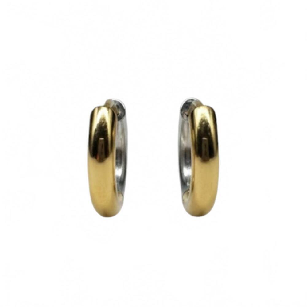 NEW ALEXA LEIGH women's two tone huggies in gold and silver